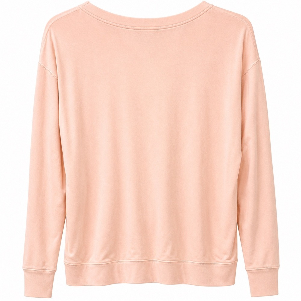 Rag & Bone Blush Pink V-Neck Sweatshirt XS Long Sleeve Pullover Cotton - Picture 4 of 4